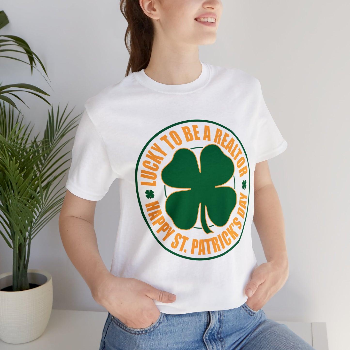 Lucky To Be A Realtor Unisex Short Sleeve Tee