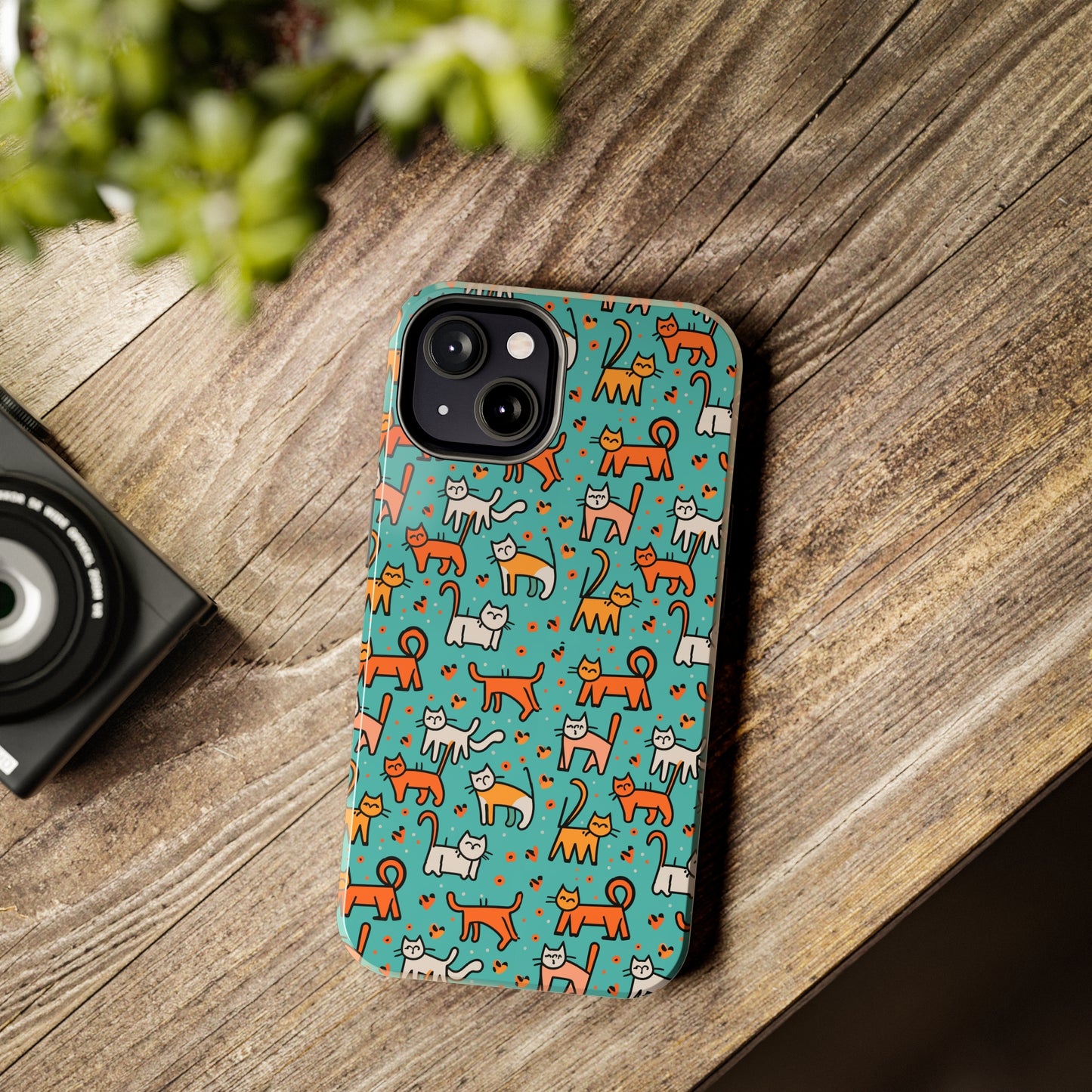 Cute Cat Pattern Tough Phone Cases