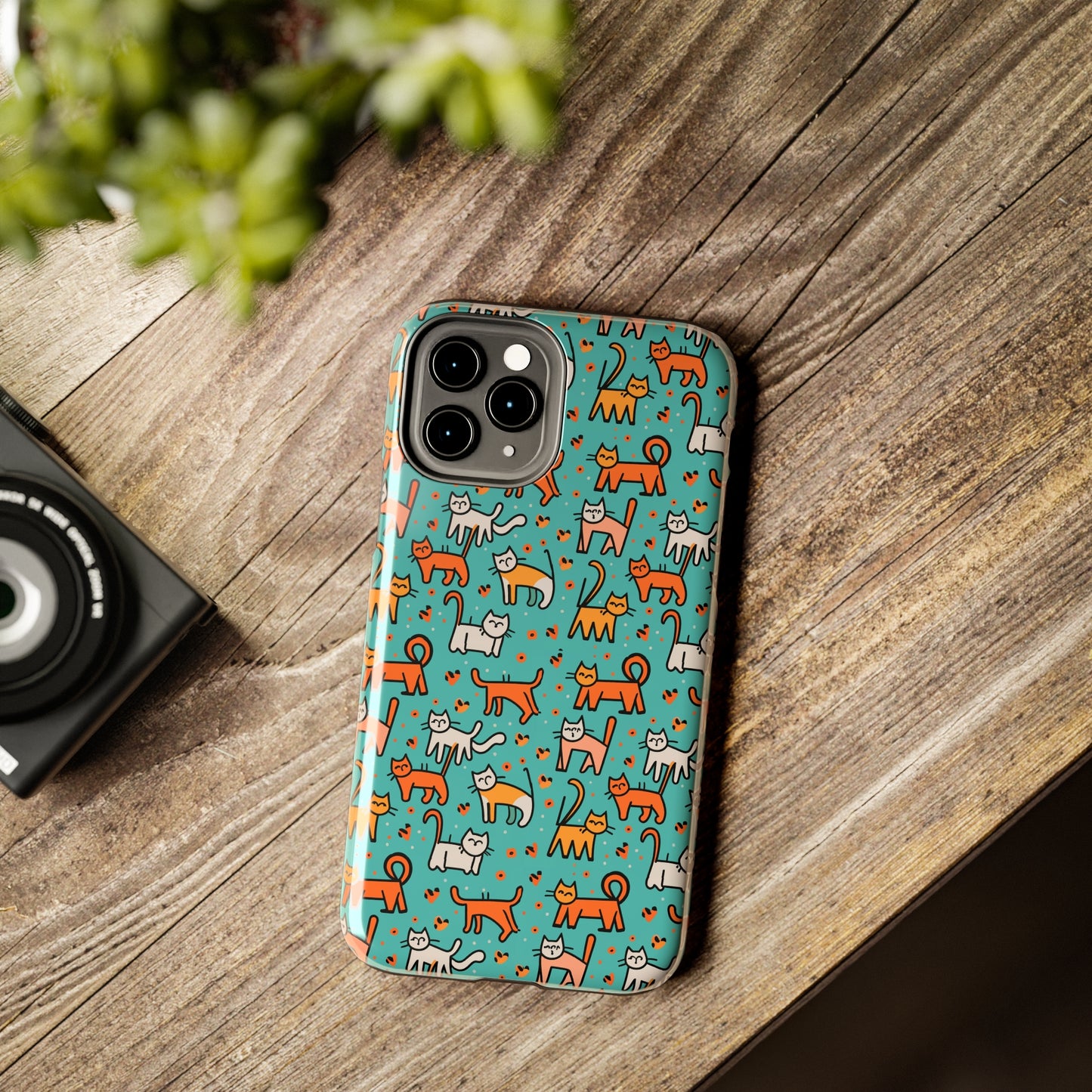 Cute Cat Pattern Tough Phone Cases