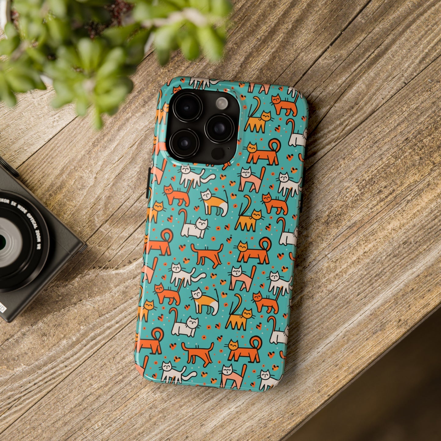 Cute Cat Pattern Tough Phone Cases