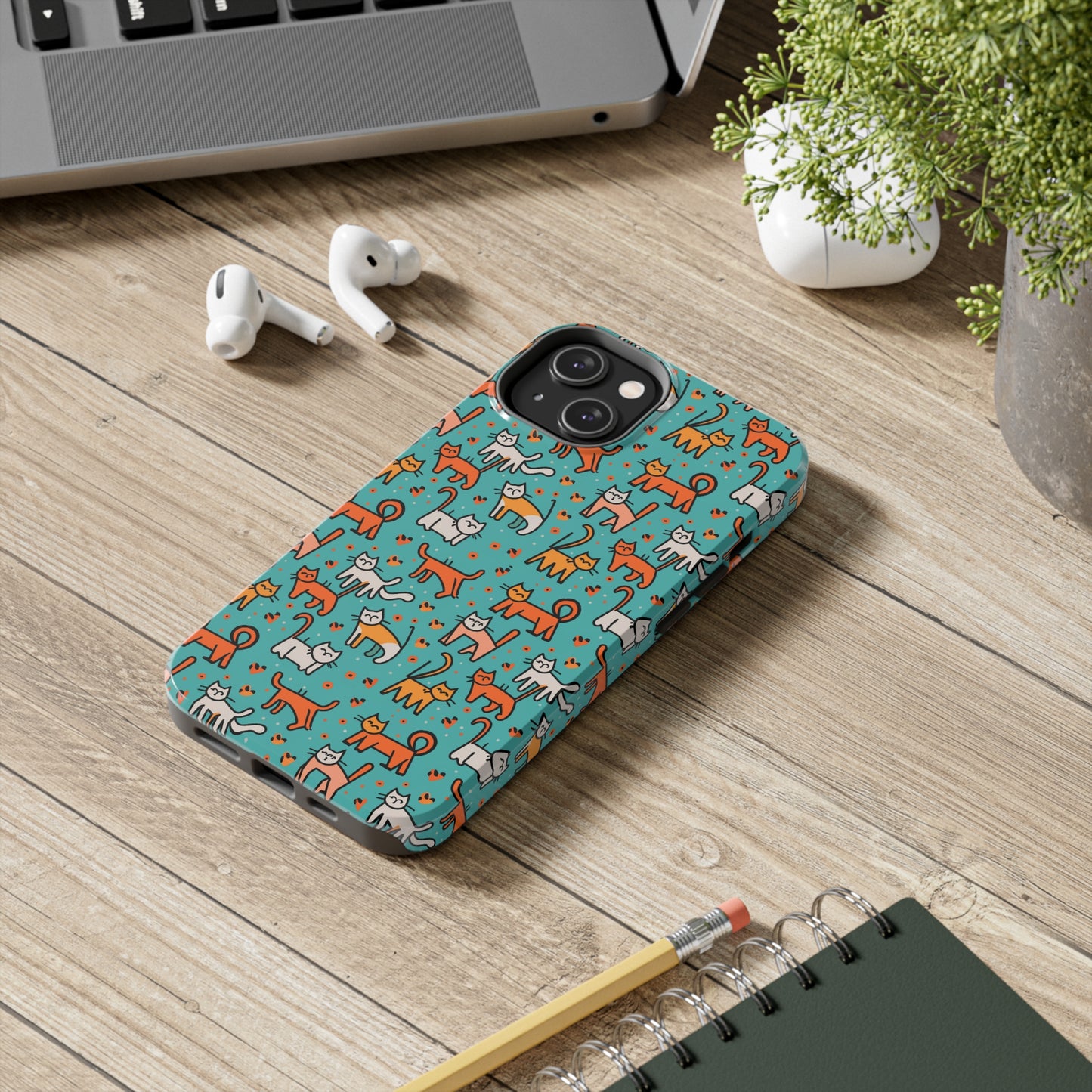 Cute Cat Pattern Tough Phone Cases