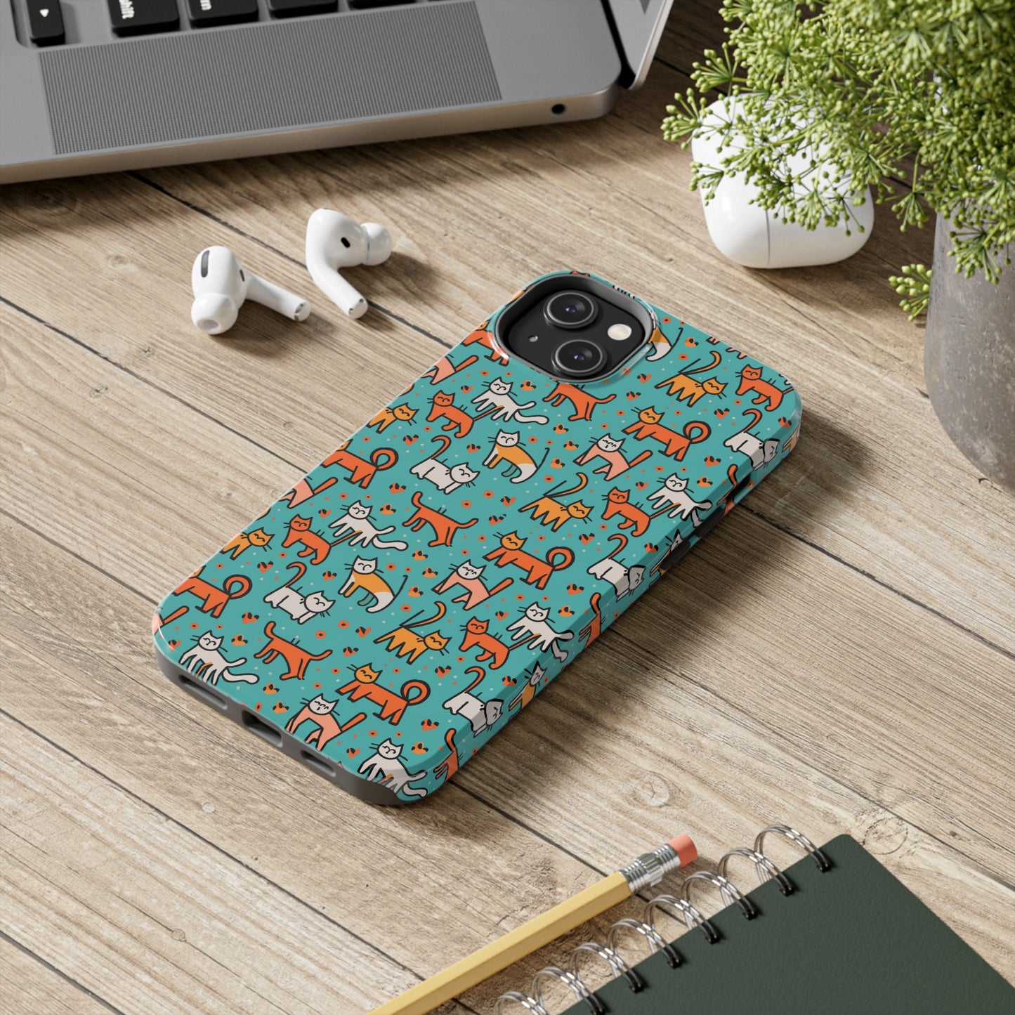 Cute Cat Pattern Tough Phone Cases