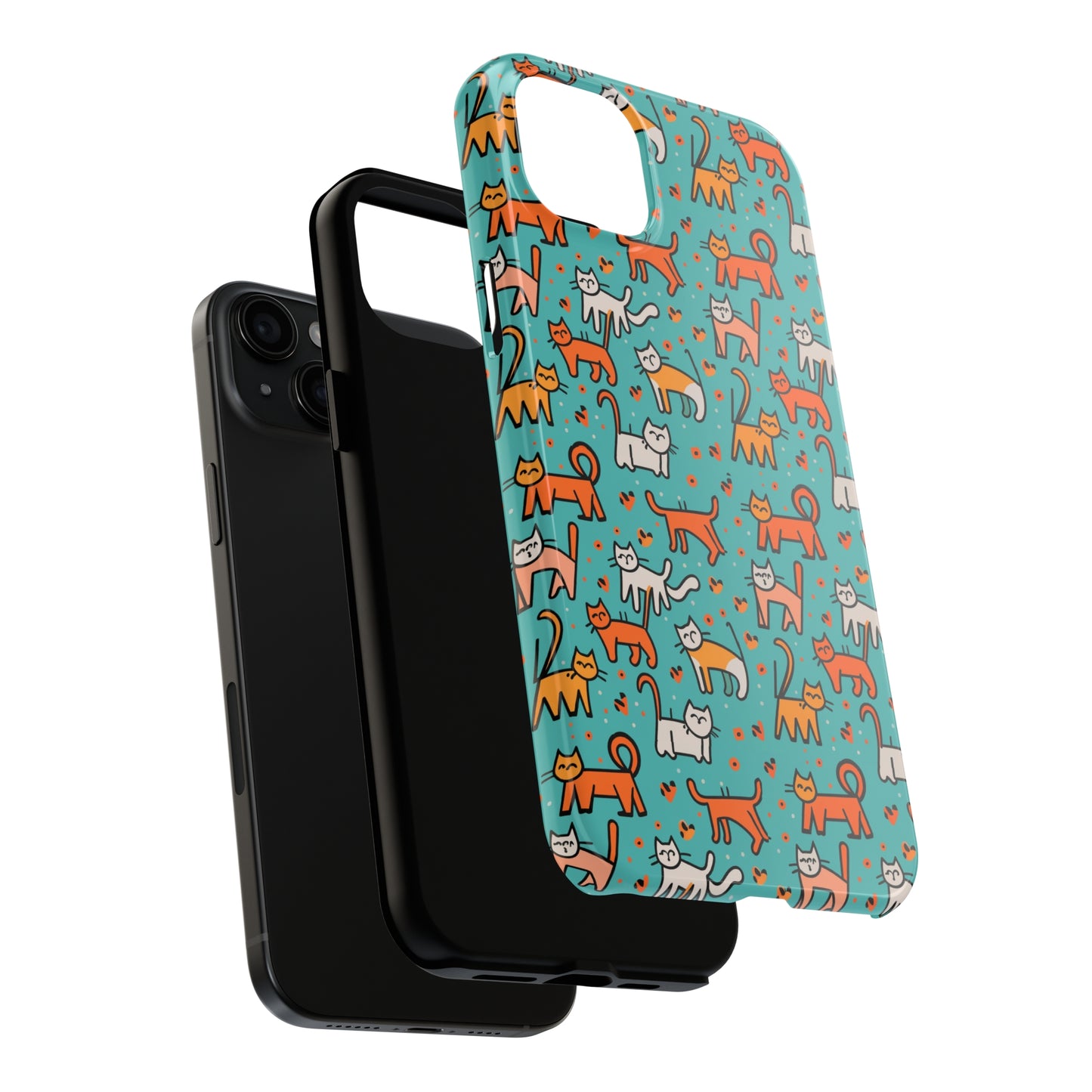 Cute Cat Pattern Tough Phone Cases