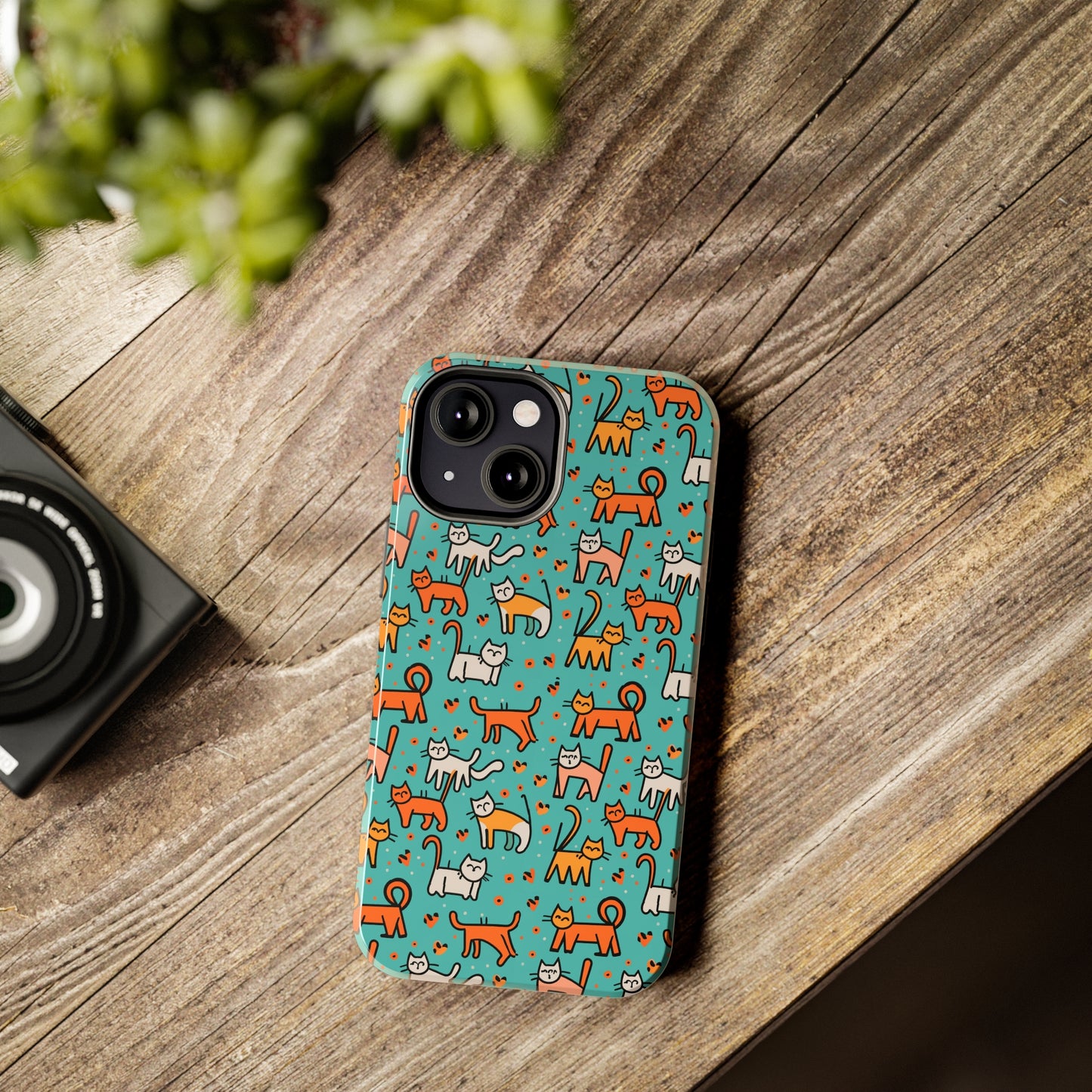 Cute Cat Pattern Tough Phone Cases