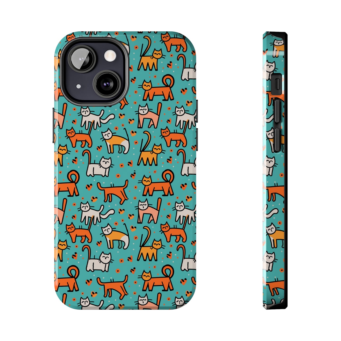 Cute Cat Pattern Tough Phone Cases