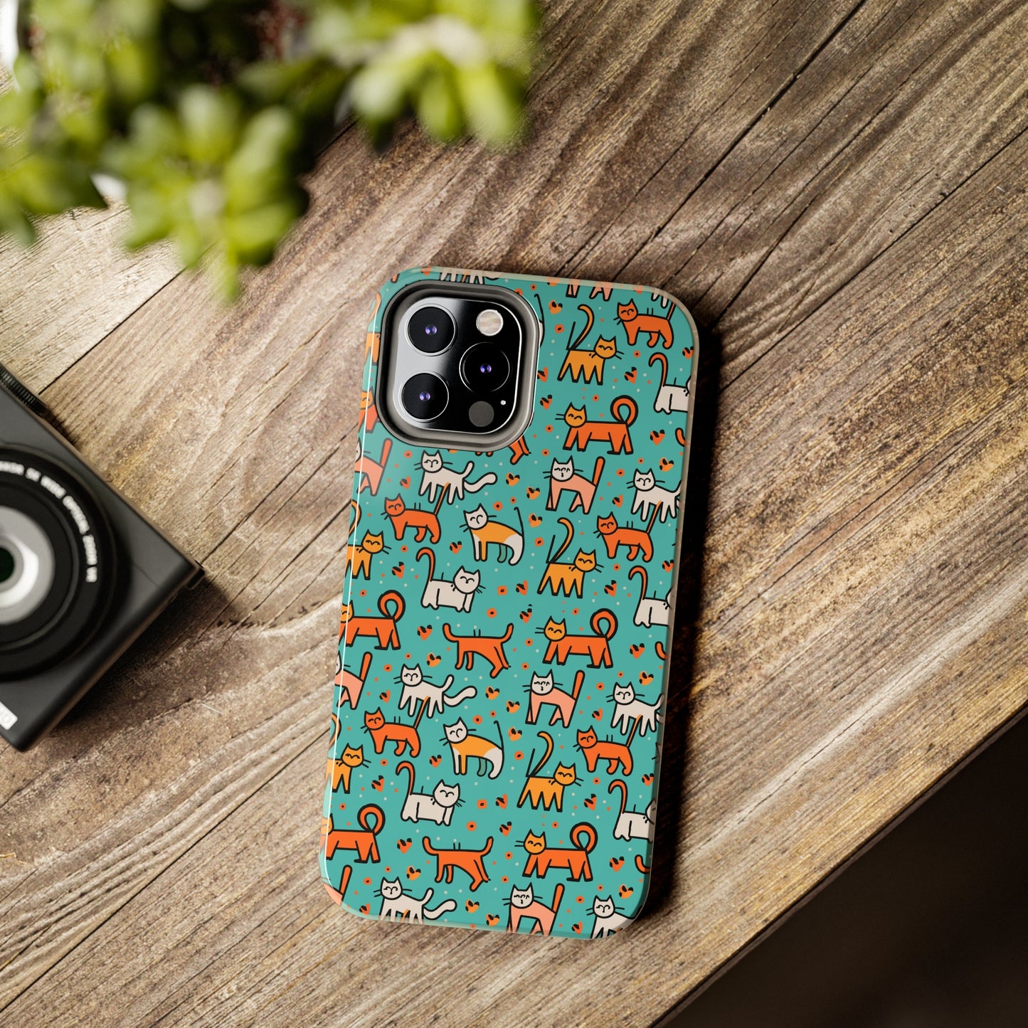 Cute Cat Pattern Tough Phone Cases