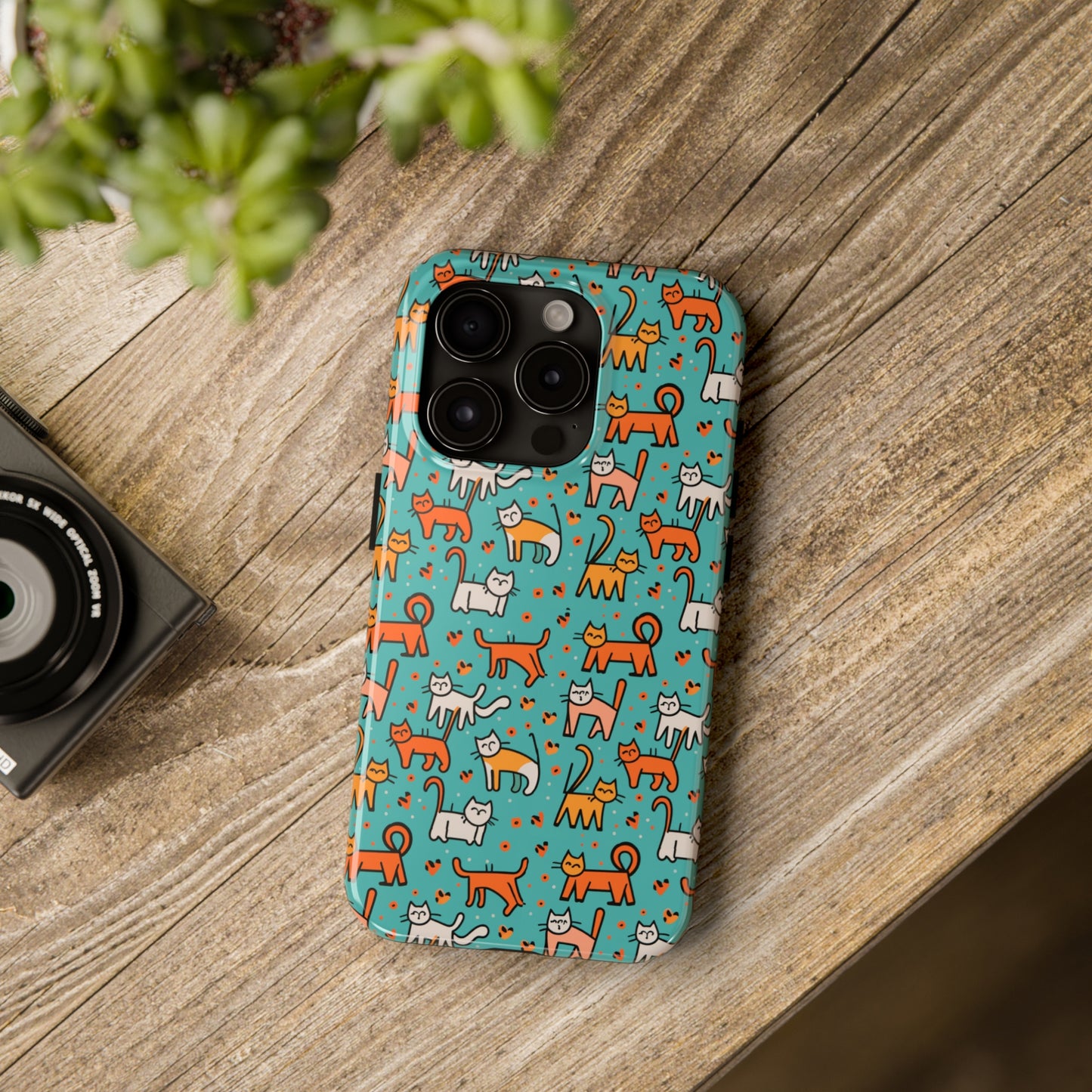 Cute Cat Pattern Tough Phone Cases