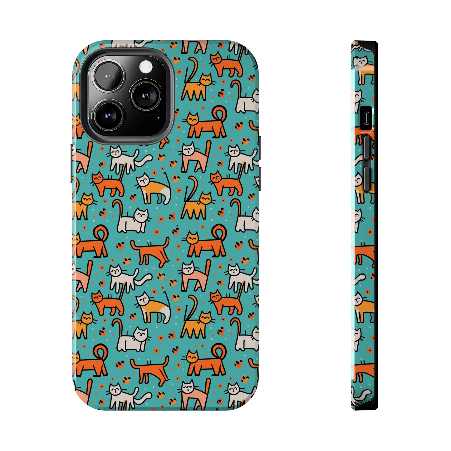 Cute Cat Pattern Tough Phone Cases