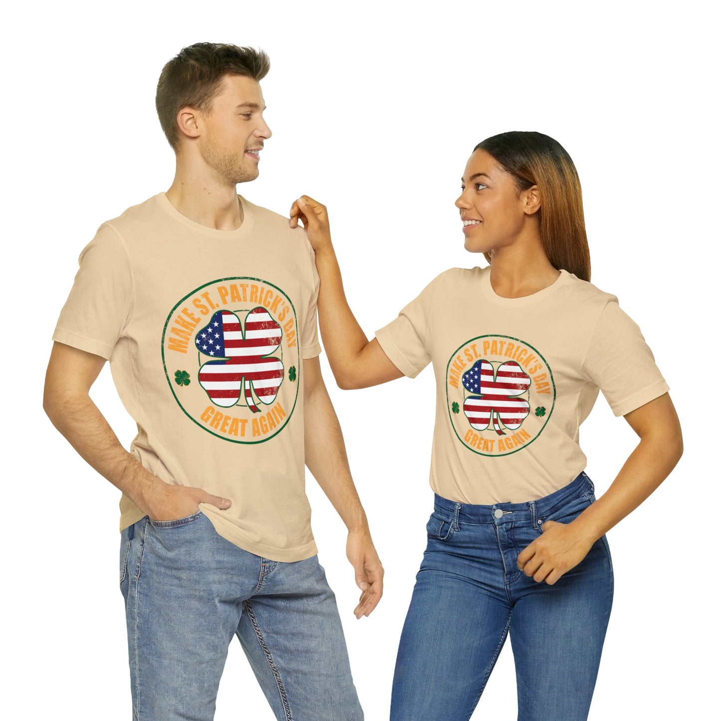 Make St. Pat's Great Again US Flag Unisex Short Sleeve Tee