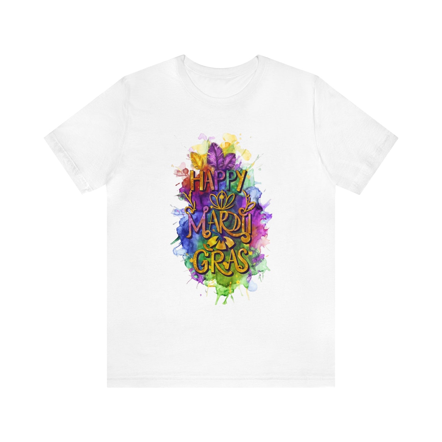 Happy Mardi Gras Water Color | Unisex Short Sleeve Tee